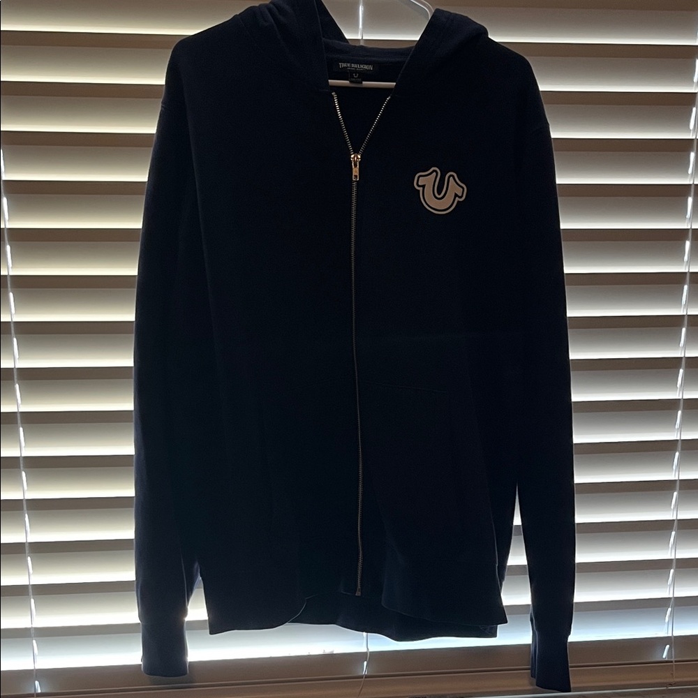 True Religion Navy Zip-Up Hoodie